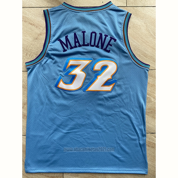 Camiseta Utah Jazz Karl Malone #32 Mitchell & Ness 1996-97 Azul